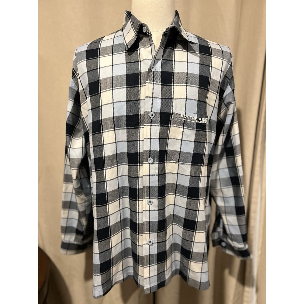 South Pole Men's Flannel Shirt Vintage‎ Large